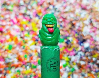 Slimer Ghostbusters Crayon Carving