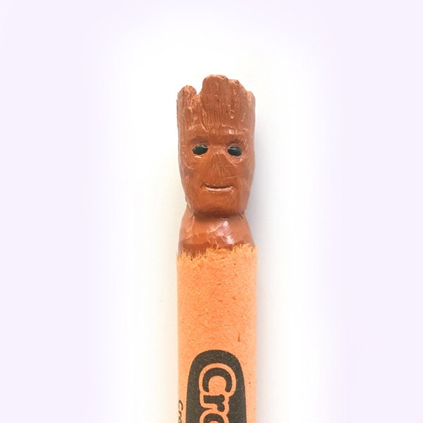 Groot Guardians of the Galaxy Crayon Carving
