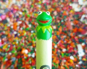 Kermit the Frog Crayon Carving