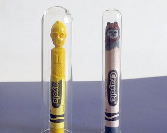 Glass Tubes for Displaying Crayon Carvings