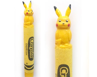 Pikachu Pokemon Crayon Carving