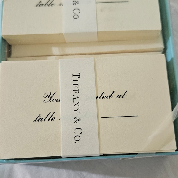 Vintage UNUSED TIFFANY & CO Ivory 3 Boxes 150 Wedding Or Party Table Seating Cards