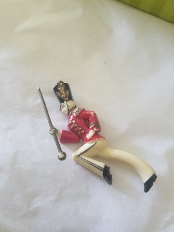 1940's Drum Major Brooch Movable Baton Marching Band … Gem