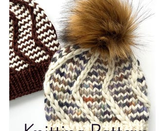 SNOW TRAILS BEANIE Knitting Pattern