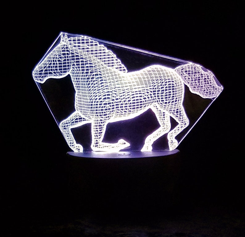 Horse Laser Engraved Acrylic Light Etsy