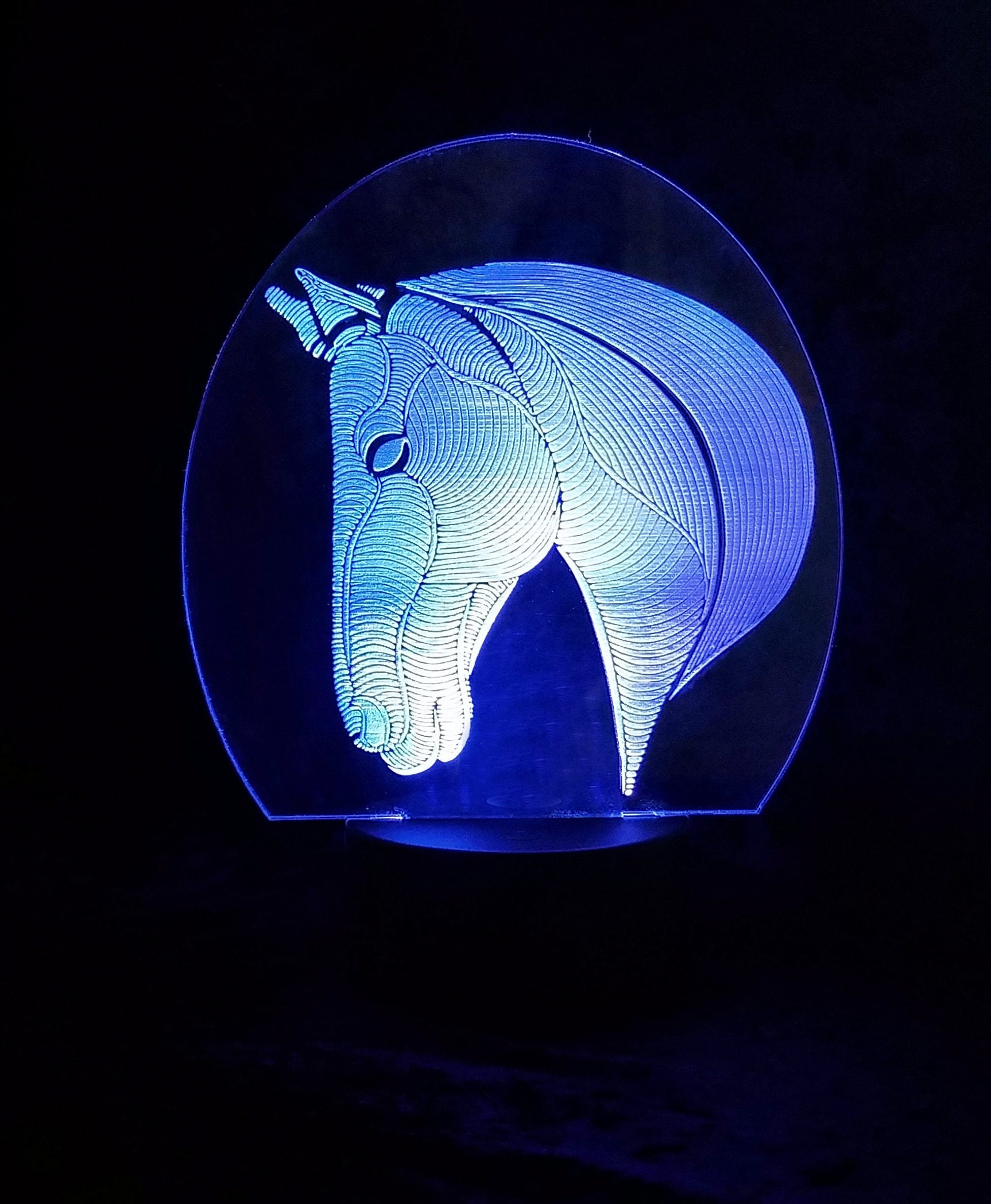 Horse Laser Engraved Acrylic Light Etsy