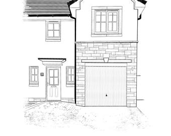 Hand Drawn Bespoke Black and White House Sketch | Custom Illustration ...