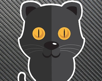 Black Cat Vinyl Sticker Decal Custom