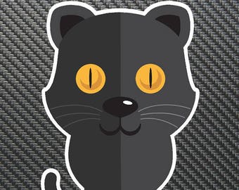 Black Cat Vinyl Sticker Decal Custom