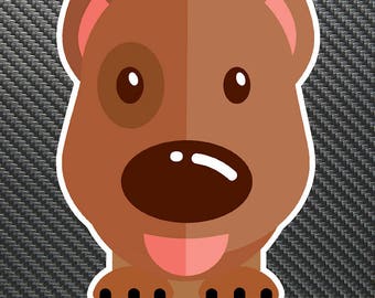 Peeking Brown Pitbull Vinyl Sticker Decal Custom