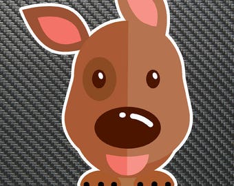 Peeking Brown Dog Vinyl Sticker Decal Custom