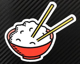 Rice Bowl Vinyl Sticker Decal Custom Ricer