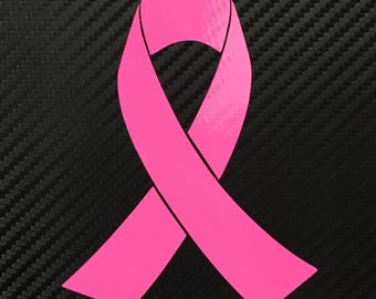 Pink Breast Cancer Ribbon Vinyl Sticker Decal Custom