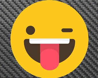 Tongue Wink Face Emoji Vinyl Sticker Decal Custom