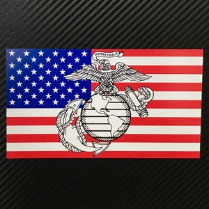 Marines American Flag Vinyl Sticker Decal Custom
