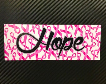 Hope Breast Cancer Vinyl Sticker Decal Custom