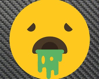 Throw Up Sick Emoji Vinyl Sticker Decal Custom