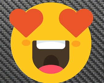 Heart Eyes Emoji Vinyl Sticker Decal Custom