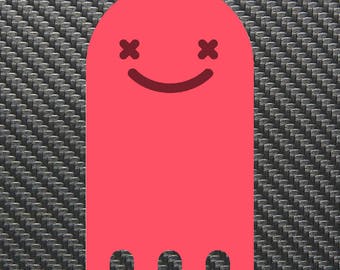 Red Ghost Emoji Vinyl Sticker Decal Custom