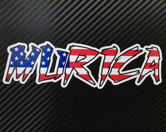 MURICA American Flag Vinyl Sticker Decal Custom