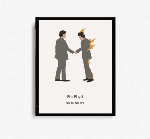 Pink Floyd Wish You Were Here Album Cover Poster Etsy