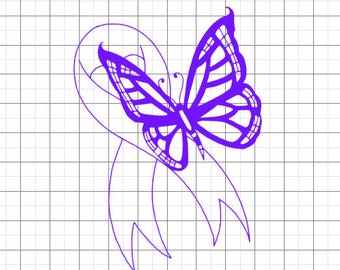Ribbon and Butterfly SVG