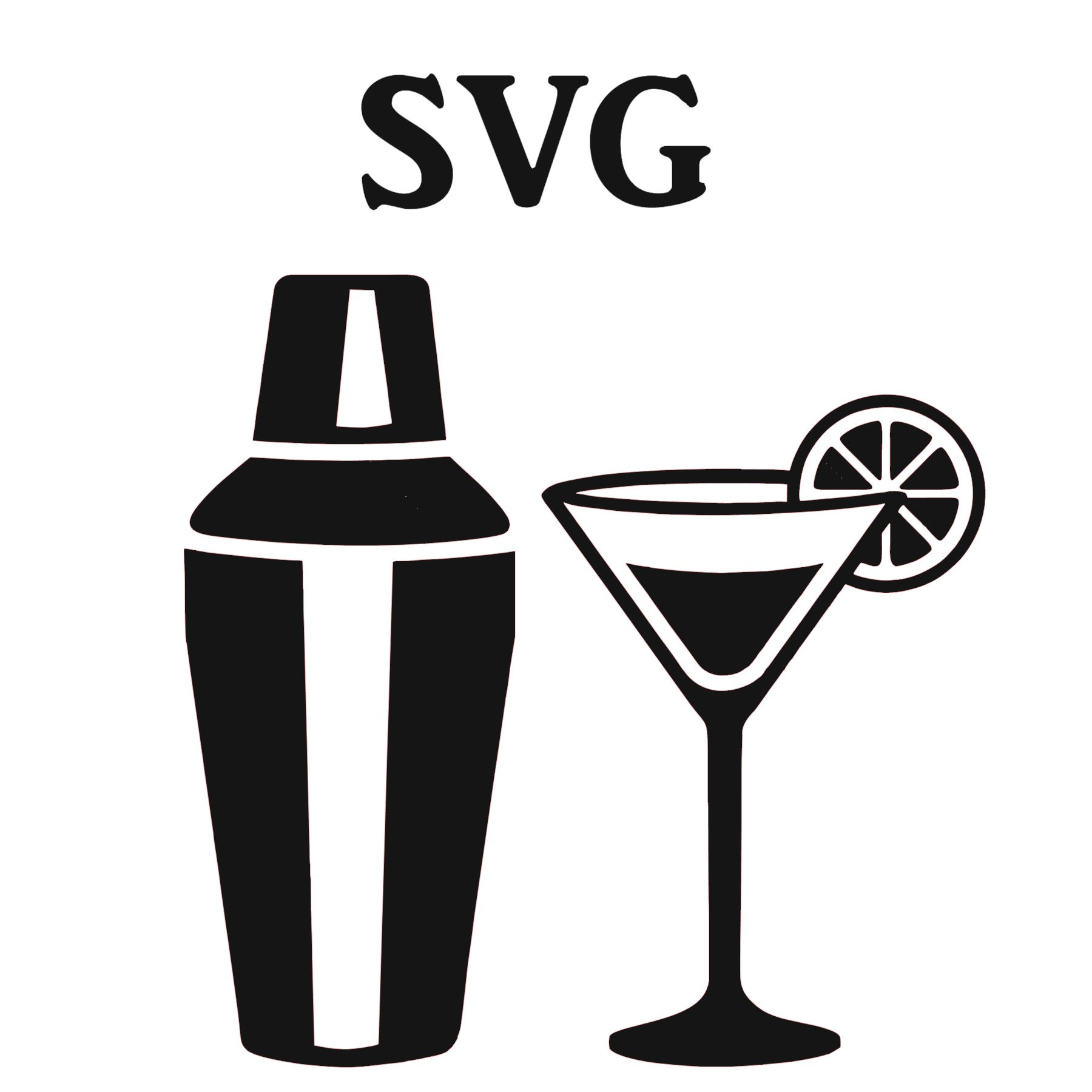 Martini Glass and Shaker SVG file SVG files for Cricut Svg | Etsy
