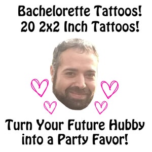 Wedding Tattoos, Custom Temporary Tattoos, Temp Tattoos, Custom Temporary Tattoos Bachelorette, Custom Temporary Tattoo Face