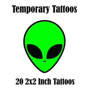 Aliens, Alien Temporary Tattoos, Party Tattoos, Custom Temporary Tattoos Birthday Party, Wedding Tattoo, Bachelorette Tattoos, Alien Party