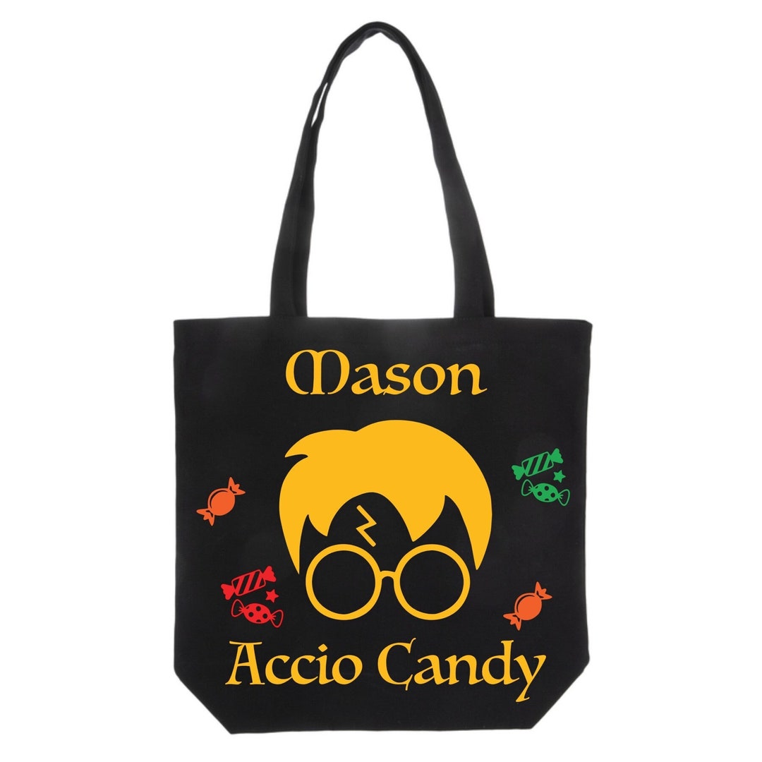 Personalized Halloween Bag, Wizard Trick or Treat Bag, Personalized