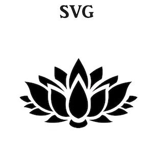 File SVG di loto, file SVG per Cricut, file Svg per Silhouette, download digitale, design Svg, file Cricut, fiore svg, file di loto