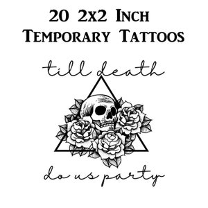 Till Death, Custom Bachelorette Temporary Tattoos, Till Death Tattoos, Custom Temporary Tattoos Bachelorette, Wedding Tattoo