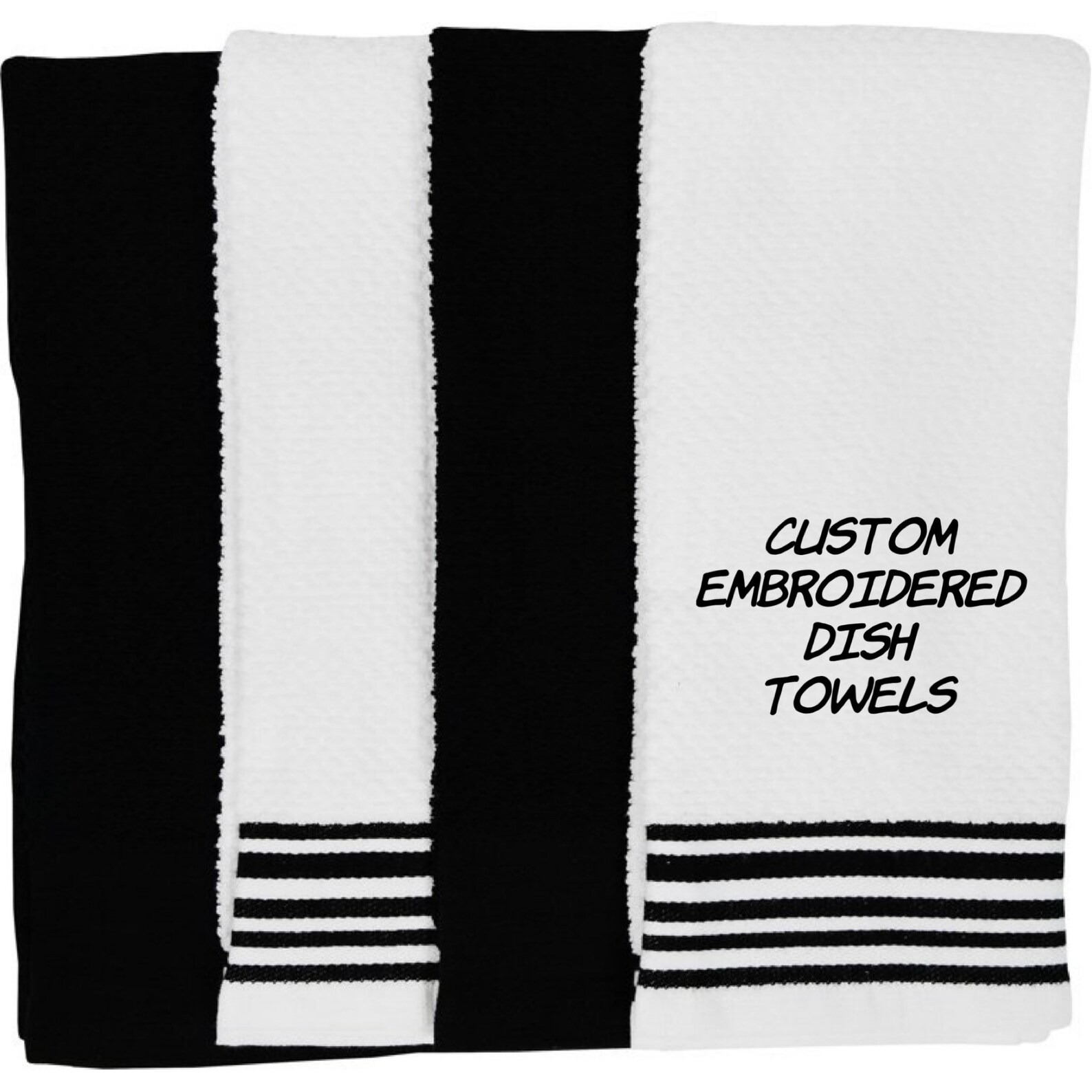 Personalized Towels Embroidered Kitchen Towels Custom Etsy