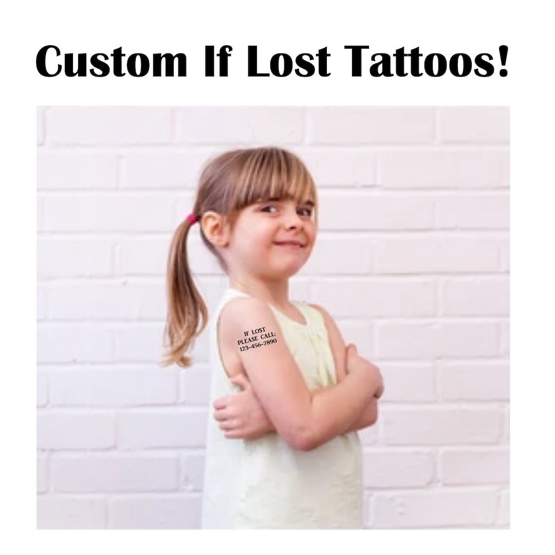 Child Safety Tattoos, Temp Tattoo If Lost, If Lost Return To, Safety ID