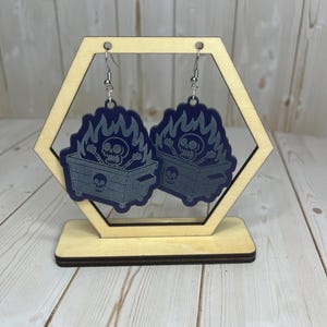 Dumpster Fire Earrings, Funky Earrings, quirky earrings, silly earrings, funny earrings, novelty earrings, Everything’s Fine