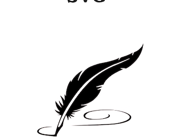 Quill Svg, Quill Pen Svg, Writing Svg, Quill Clipart, Feather Svg, Feather Quill Silhouette, Feather Quill Cut File