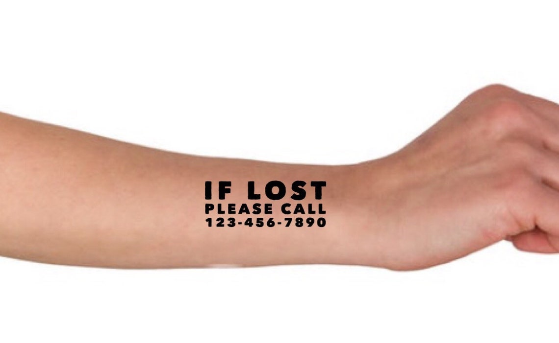 Child Safety Tattoos Temp Tattoo If Lost If Lost Return To Etsy