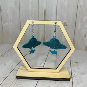 Spaceship Earrings, Funky Earrings, quirky earrings, silly earrings, funny earrings, novelty earrings, Space Earrings