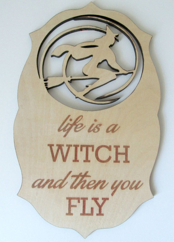 Halloween Decoration Witch Sign Wood Wall Hanging Door Hanger Etsy
