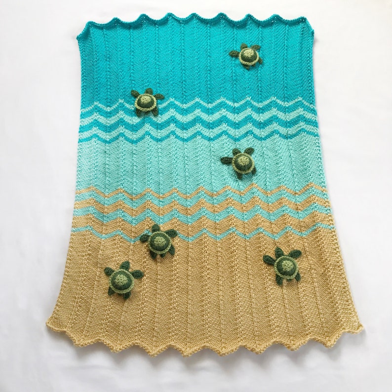 Sea turtle blanket, knit sea turtle blanket pattern, Sea turtle blanket pattern, Turtle blanket pattern, knit turtle, PATTERN ONLY image 7