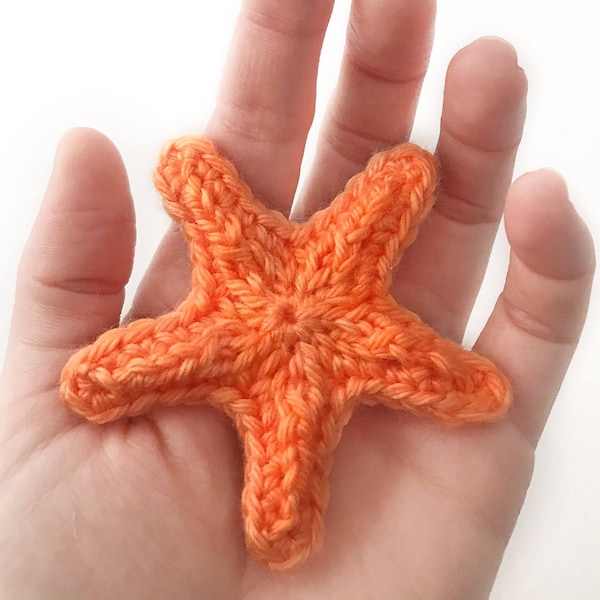 Starfish appliqué, Starfish embellishment, Knit starfish, Crochet starfish, Starfish, Sea turtle blanket embellishment