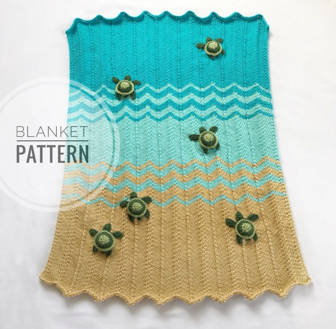 Sea Turtle Blanket, Knit Sea Turtle Blanket Pattern, Sea Turtle Blanket ...