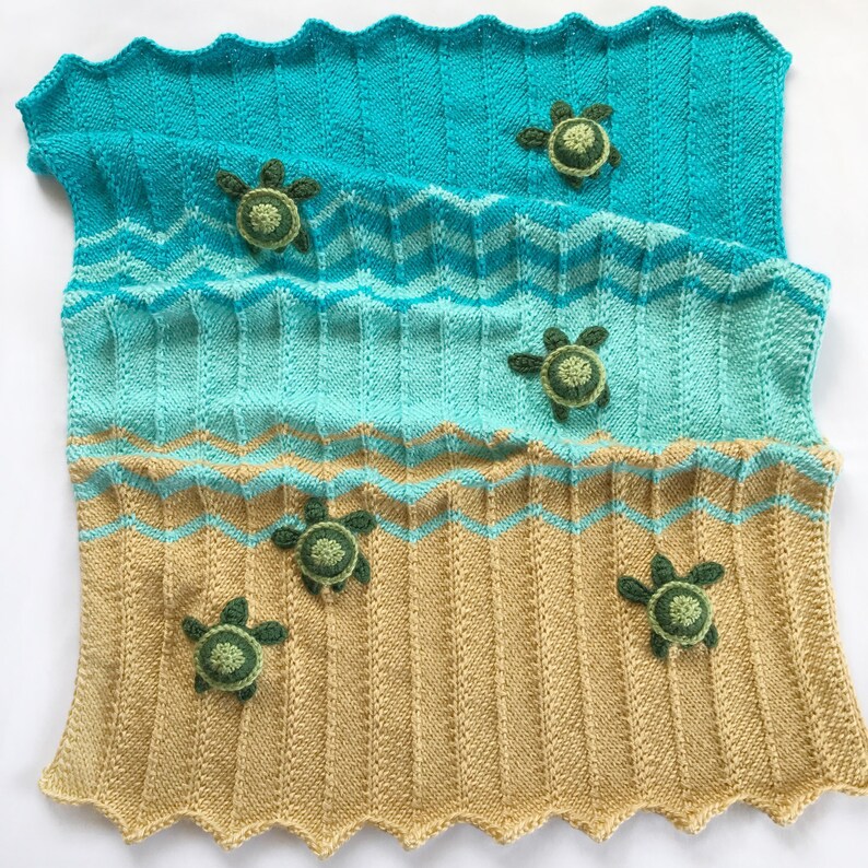 Sea Turtle Blanket, Knit Sea Turtle Blanket Pattern, Sea Turtle Blanket ...
