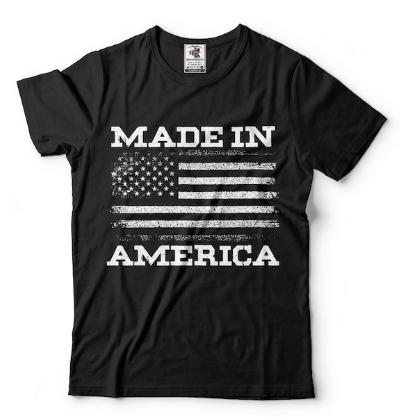 Made In America T-Shirt US Flag Patriotic Proud American T-Shirt