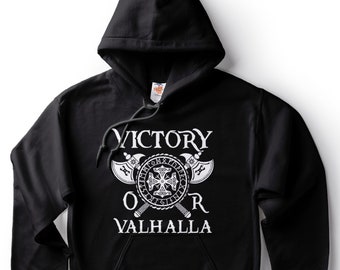 Viking Hoodie Gift For Viking Victory Or Valhalla Hooded Fleece Sweatshirt