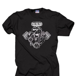 Racer T-shirt Car engine Motor Pistons Tee shirt Automobile Auto American muscle Cars Racing car shirt