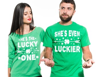 St Patrick's Day Couple Green Marching T-Shirts Irish Party Couple Photo shoot Tee Shirts