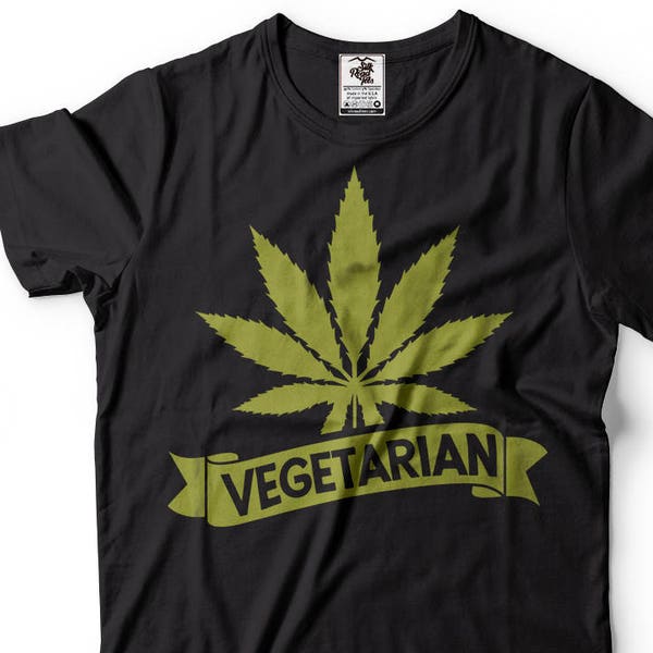 Marijuana T-Shirt Vegetarian Weed Funny Cannabis Pot Smoker Legalize Weed Tee Shirt