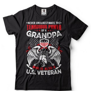 US Veteran Grandpa T-Shirt Gift For Grandfather Father Grandpa USA Veteran&#39;s Day Patriotic T Shirt