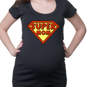 Maternity Top Super Mom T-Shirt Birth Announcement Tee Shirt Pregnancy Shirt